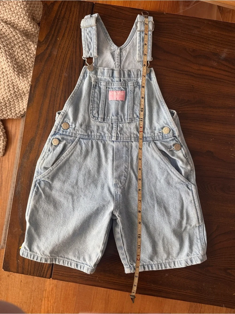 Vintage 90s OshKosh B’gosh Westbank Denim Shortalls Overalls Size 5 Light Wash